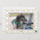 Watercolor Mardi Gras Monogram Crest Photo Feestdagenkaart (Achterkant)