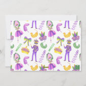 Watercolor Mardi Gras Monogram Crest Photo Feestdagenkaart (Achterkant)