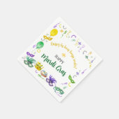 Watercolor Mardi Gras Objects Party Servet (Hoek)