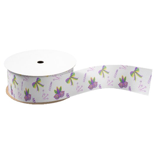 Watercolor Mardi Gras Party Grosgrain Lint