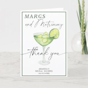 Watercolor Margarita Dank je bruidsdouche Bedankkaart