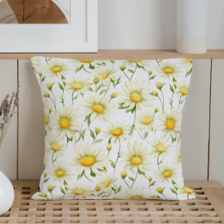 Watercolor Margrieten Kussen