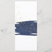 Watercolor Marine et Gold Sparkle Mariage Menu (Dos)