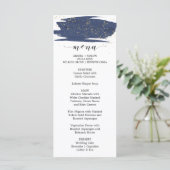 Watercolor Marine et Gold Sparkle Mariage Menu (Debout devant)