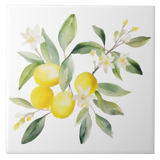 Watercolor Mediterranean  Tegeltje (Voorkant)