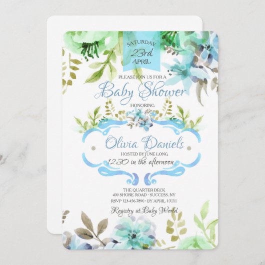 Watercolor Medley Invitation (Devant / Derrière)