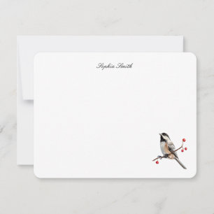 Watercolor Mees vogel plat Bedankkaart