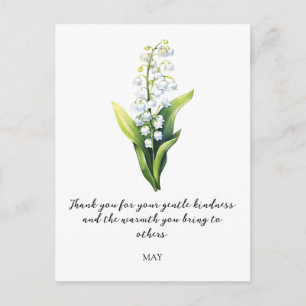 WATERCOLOR MEI LELIE VAN DE DAL GEBOORTEBLOEM BRIEFKAART