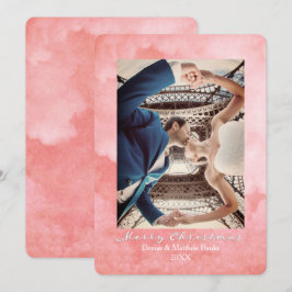 Watercolor Mellow Rose Elegante Kerstkaart Kaart