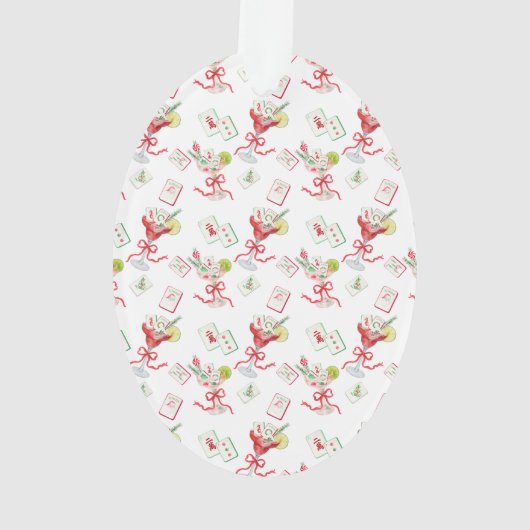 Watercolor Merry Mahjong Christmas Cocktail Party (dos)