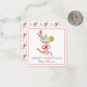 Watercolor Merry Mahjong Christmas Cocktail Party Notitiekaartje (Voorkant / Achterkant in situ)