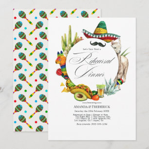 Watercolor Mexicaans Fiesta Rehearsal Dinner Kaart