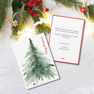 Watercolor Minimalist Groen Bedrijfs Kerstmis Feestdagenkaart