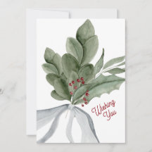 Watercolor Mistletoe Groene Personalized