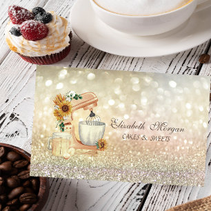 Watercolor Mixer Zonnebloemen Bokeh Bakkerij  Visitekaartje