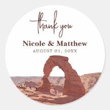 Watercolor Moab Arches Park Utah Trouwdag bedankt