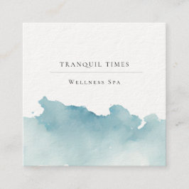 Watercolor Modern Minimalistisch Aqua Spa Vierkante Visitekaartje