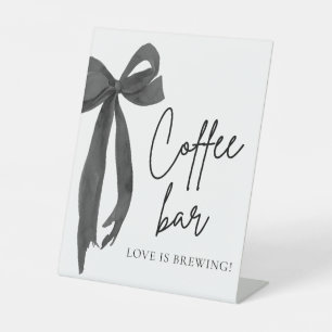 Watercolor Modern Zwart Boog Koffiebar Bord Reclamebord Met Voetstuk