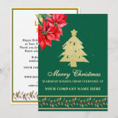 WATERCOLOR MODERNE ELEGANTE POINSETTIA BOOM FEESTDAGENKAART (Voorkant / Achterkant)