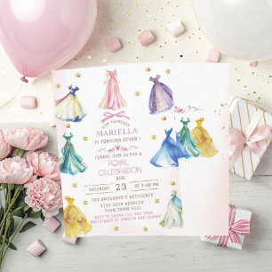 Watercolor moderne prinsessenjurken koninklijke me kaart