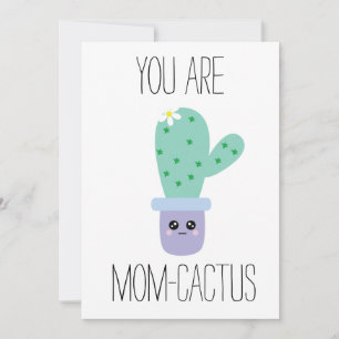 Watercolor Moederdag Grappige Kawaii Cactus Kaarte Kaart