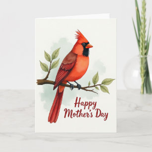 Watercolor Moederdag kaart met vogel