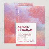 Watercolor Monogram Bruiloft Kaart (Voorkant / Achterkant)
