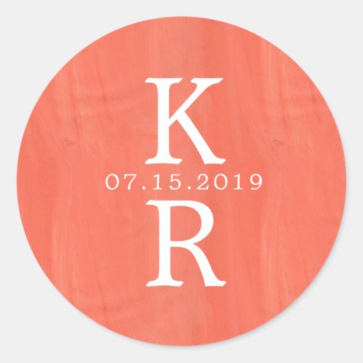 watercolor monogram Huwelijksmonogram Sticker (Voorkant)