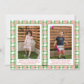 Watercolor Monogram Initial Santa Crest Photo Feestdagenkaart (Achterkant)