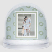Watercolor Monogram Wreath Script Photo Snow Globe (Avant)