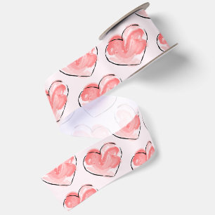 Watercolor Mooie Roze Hart Lint