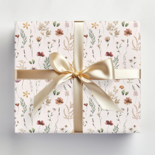 Watercolor Mooie Wilde Bloemen Bloemmotief Cadeaupapier