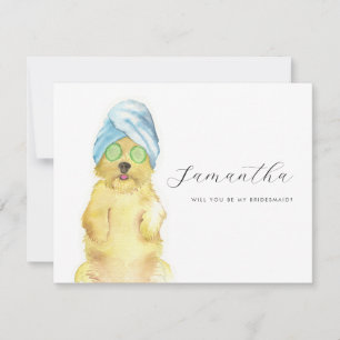 Watercolor Morkie Poo Spa Dag Bruidsmeisje Kaarten
