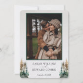 Watercolor Mountain Forest Faire-part de mariage (Dos)