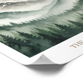 Watercolor Mountain Forest Poster (Coin)