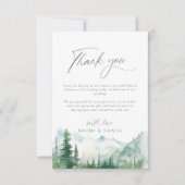Watercolor Mountain Forest Rustic Wedding Bedankkaart (Voorkant)