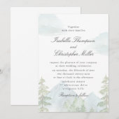 Watercolor Mountain Forest Wedding Invitation (Devant / Derrière)