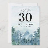 Watercolor Mountain Mariage Numéro de table 5x7 (Devant)