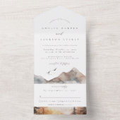 Watercolor Mountain Mariage tout en une invitation (À l'intérieur)