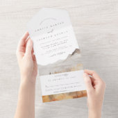 Watercolor Mountain Mariage tout en une invitation (Déchirure)