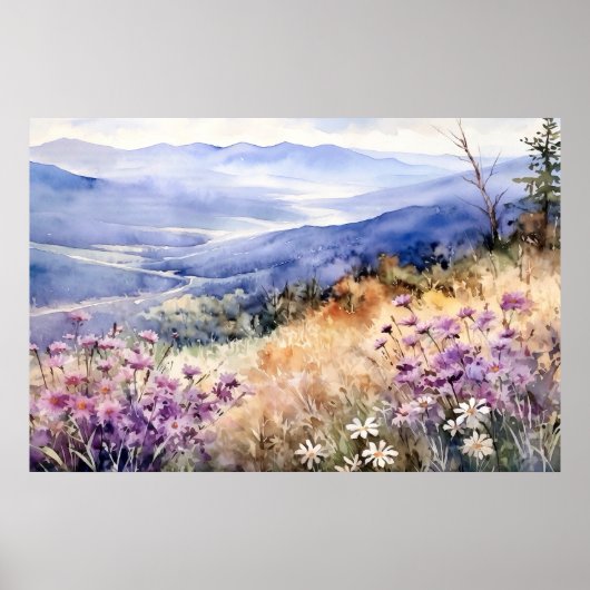 Watercolor Mountain Nature Print (Voorkant)