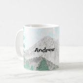 Watercolor Mountain Scene Mug personnalisée (Devant gauche)