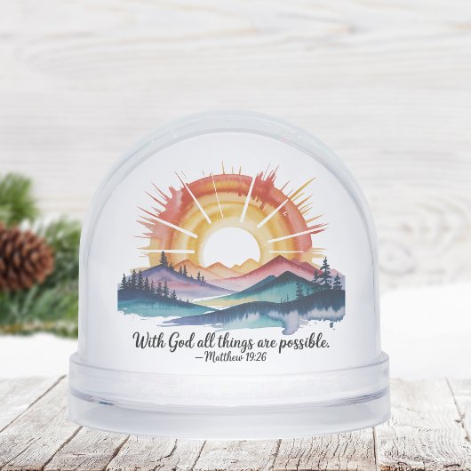 Watercolor Mountain Sunrise Bible Verse