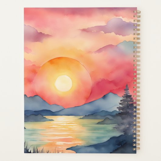Watercolor Mountain Sunset  (Dos)