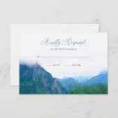 Watercolor Mountain Wedding Réponse RSVP (Devant / Derrière)