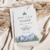 Watercolor Mountains Faire-part de mariage