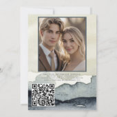 Watercolor Mountains Faire-part de mariage QR Code (Dos)