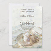 Watercolor Mountains Faire-part de mariage QR Code (Devant)