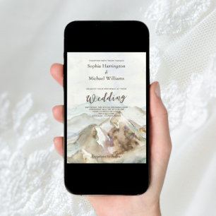 Watercolor Mountains Mariage Invitation numérique