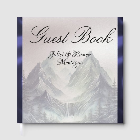 Watercolor Mountains Wedding Large Gastenboek (Voorkant)